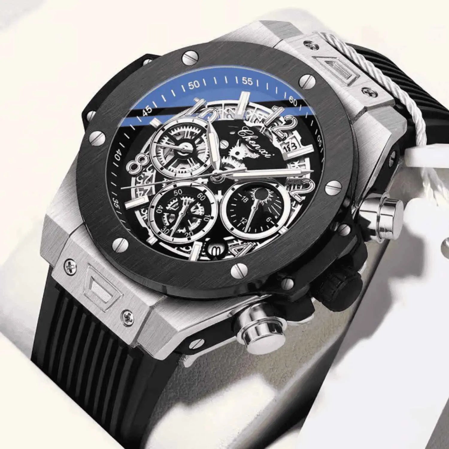 Relógio Masculino Prata Modelo MT-02 Silver